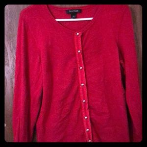 White House Black Market Red Cardigan